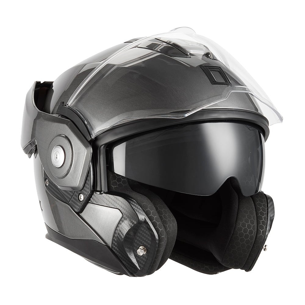 Casque Moto Modulable Spinner Titanium Brosse Mat | NOX - LE PRATIQUE DU MOTARD