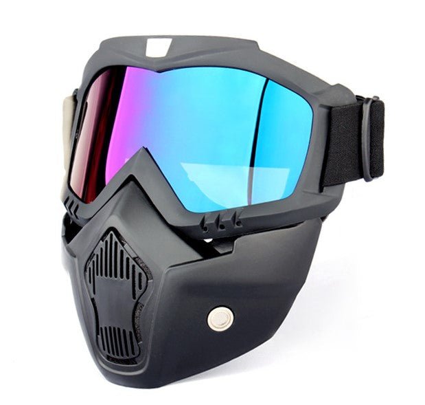 Masque moto casque jet - Bleu - LE PRATIQUE DU MOTARD