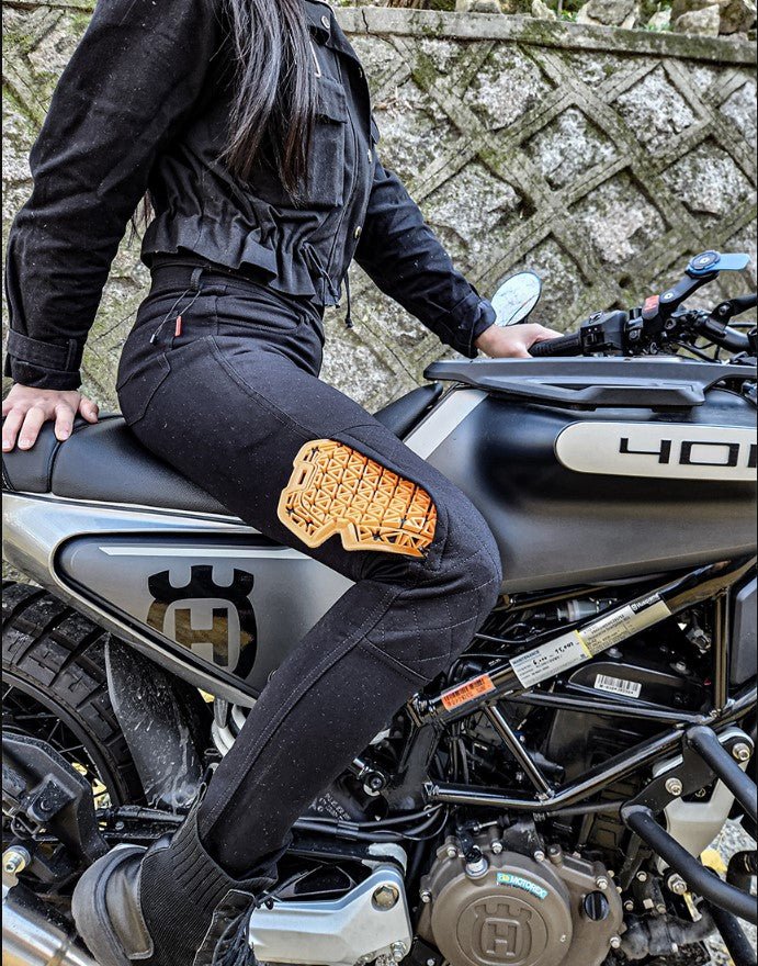 Pantalon Moto Femme KEVLAR | Taille Haute - VRODE™ - LE PRATIQUE DU MOTARD