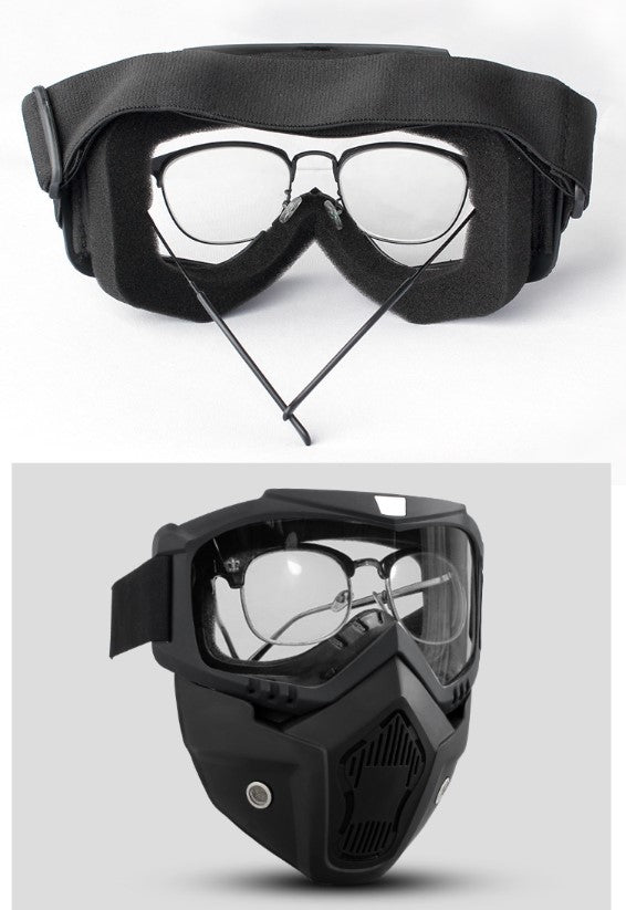 Masque moto casque jet - Bleu - LE PRATIQUE DU MOTARD