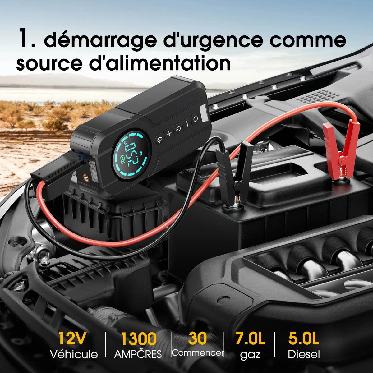 Booster de Démarrage Batterie 4 - en - 1 - LE PRATIQUE DU MOTARD