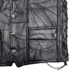 Gilet Cuir Biker Skull Calaveras - LE PRATIQUE DU MOTARD