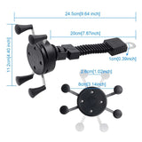 Support ScooterView à bras flexible et rotation 360° fixé sur tige de rétroviseur scooter