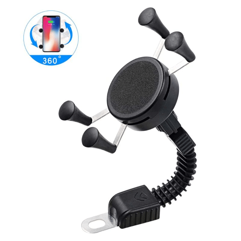 Support Téléphone Moto Rétroviseur - Fixation Ultra Stable, Rotation 360°, Verrou Sécurité, 4,5-7,2 Pouces