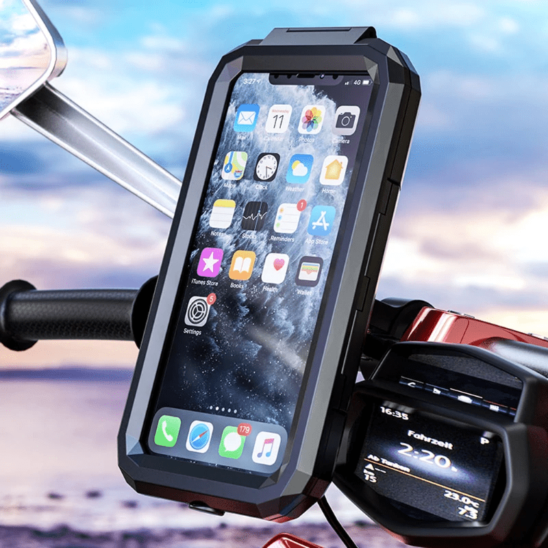 Support de Téléphone Moto Étanche - AquaShield Pro - LE PRATIQUE DU MOTARD