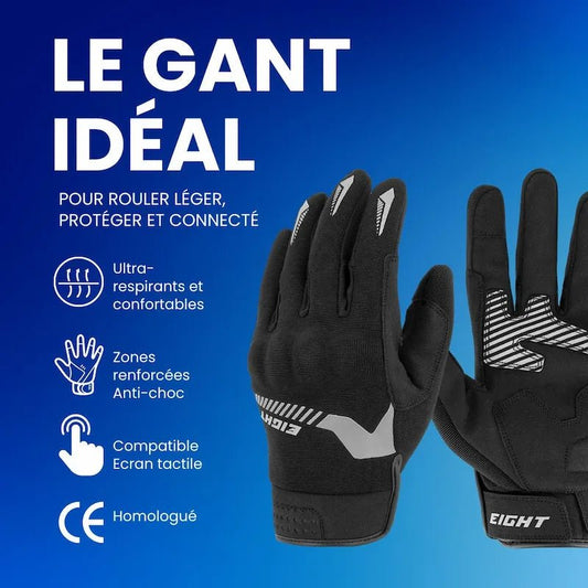 Gant moto été/mi - saison homme Noir et gris - Homologué - LE PRATIQUE DU MOTARD