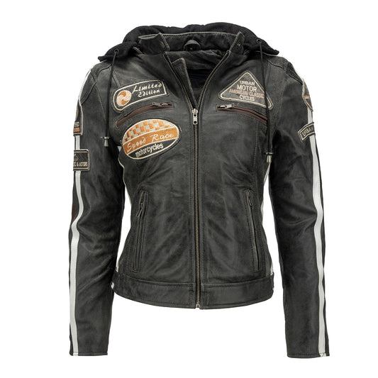 Blouson cuir moto rétro chic pour femme | LEGENDARY 58™