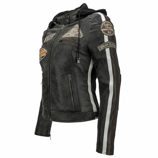 Blouson cuir moto rétro chic pour femme | LEGENDARY 58™ - LE PRATIQUE DU MOTARD