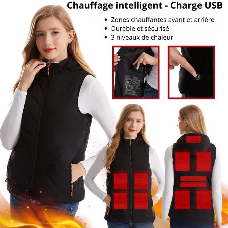 Gilet Chauffant Femme Moto BeeMotion Ne Laissez Pas le Froid Vous Arreter