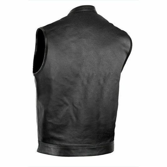 Veste / Gilet  moto cuir sans manche | SOA | DESTOCKAGE