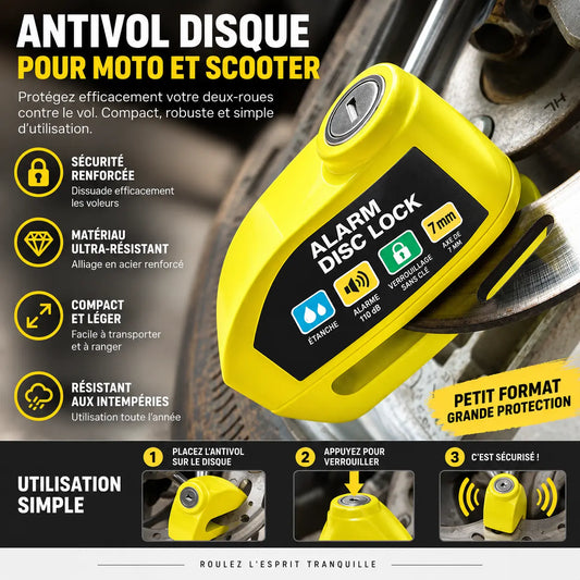 AntiVol Moto Bloc disque Avec Alarme 110 db