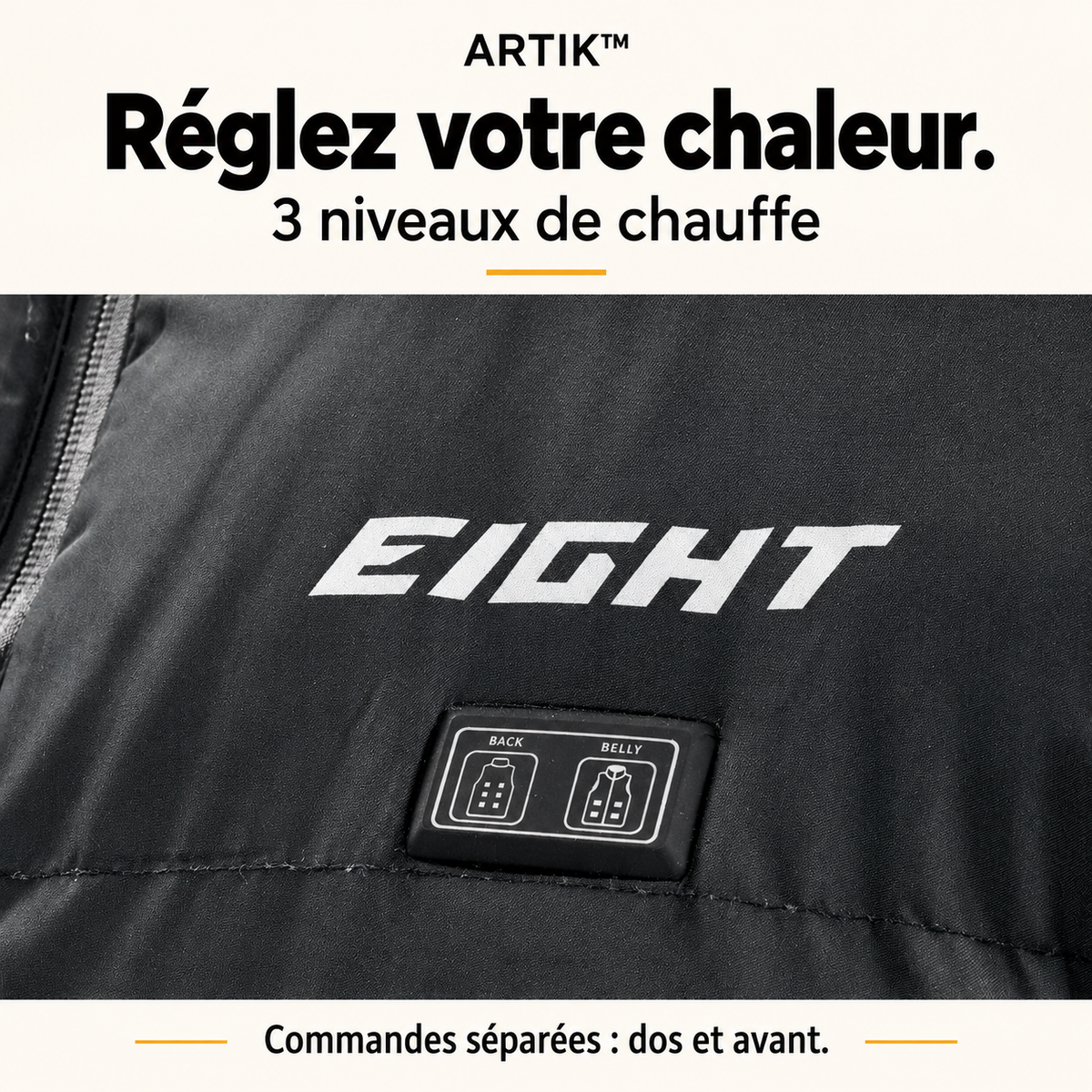 Gilet Chauffant moto ARTIK™ - Confort Extrême — Réglages