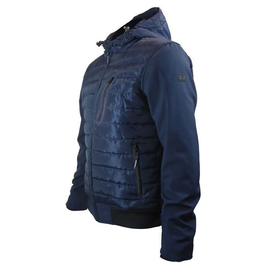 Veste Moto Softshell Homme Harisson Aspen Bleu CE - LE PRATIQUE DU MOTARD