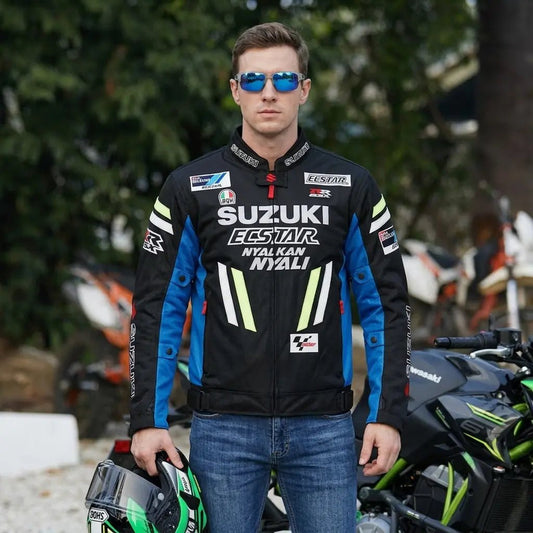 Blouson moto été | Suzuki Bleu et noir - LE PRATIQUE DU MOTARD