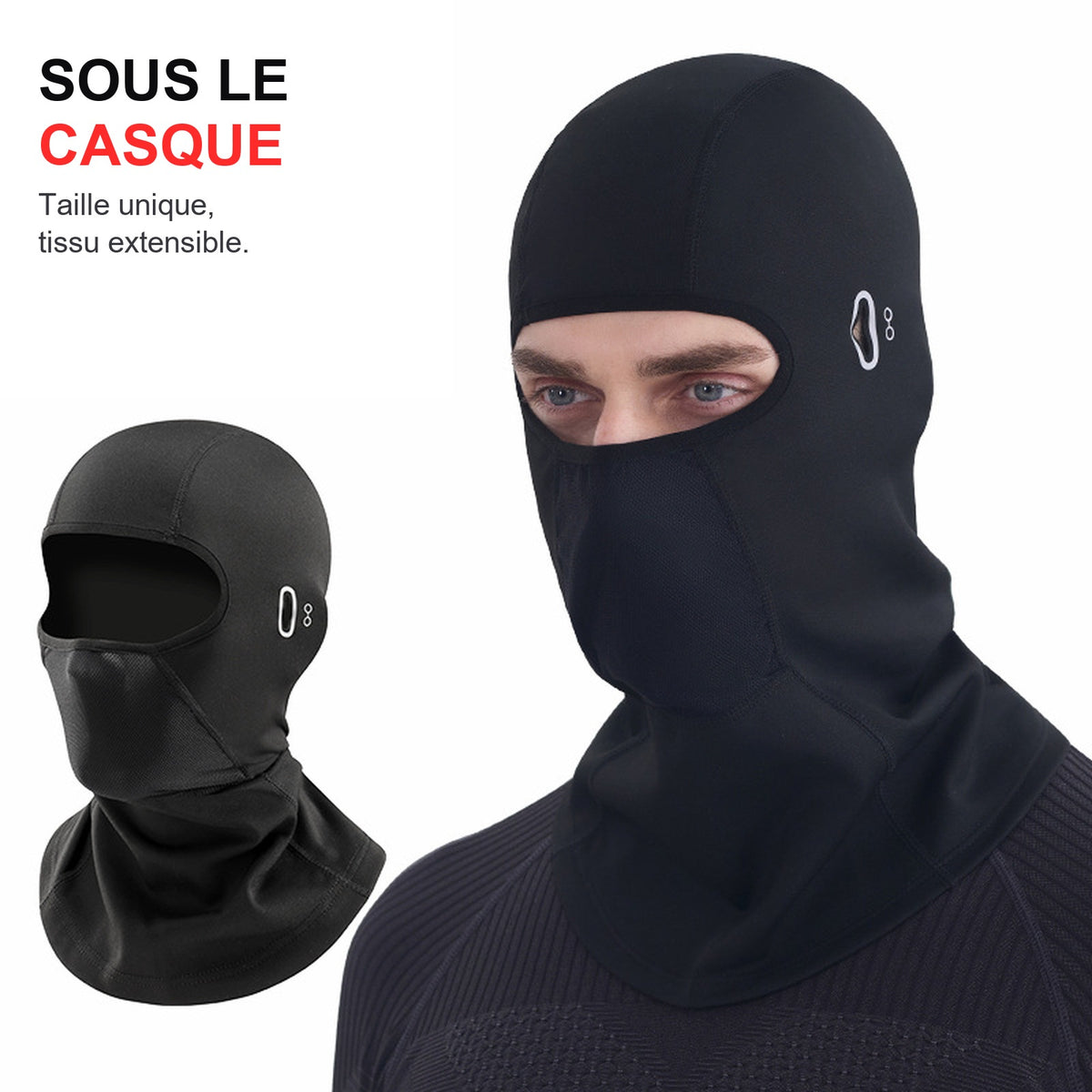 Cagoule Moto Hiver Polaire Anti-Buée – Compatible Lunettes — Sous le casque