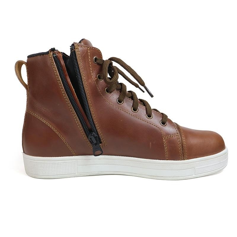 Chaussure Moto Homme Harisson Curtis WP Marron — Waterproof Cuir CE - LE PRATIQUE DU MOTARD