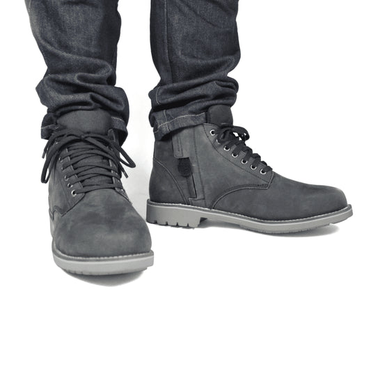 Bottine Moto Homme Harisson Custer Commando Noires — Waterproof Cuir CE - LE PRATIQUE DU MOTARD