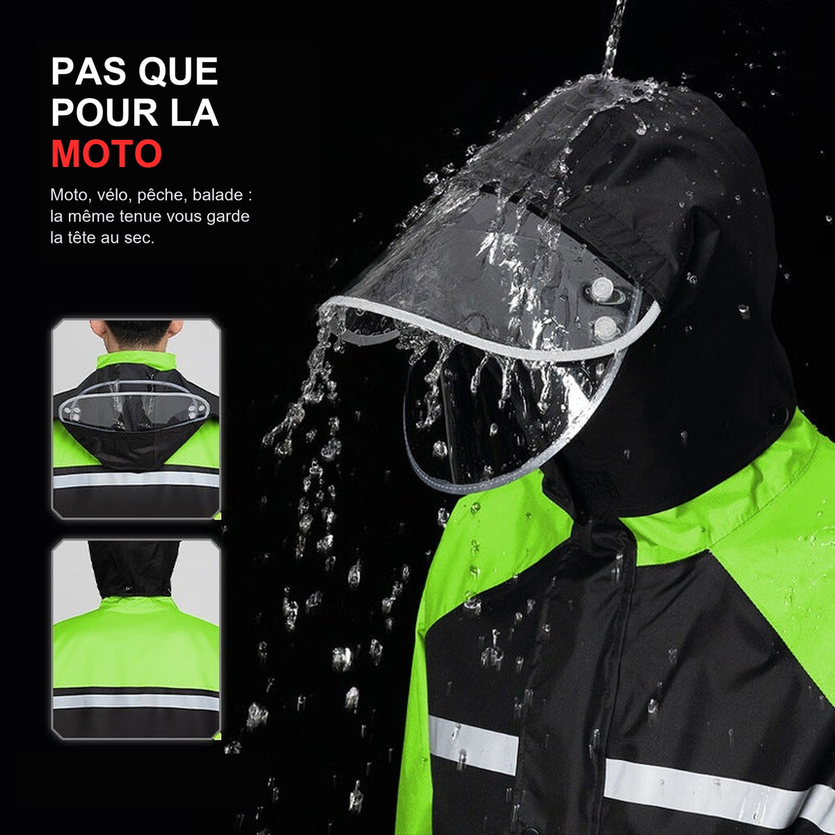 Reflective Motorcycle Rain Jacket and Pants Set — La visière
