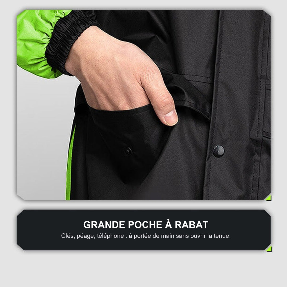 Reflective Motorcycle Rain Jacket and Pants Set — La poche