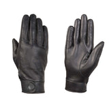 Gants Moto Femme Cuir Noir Perforé — Coupe Fine, Tactiles