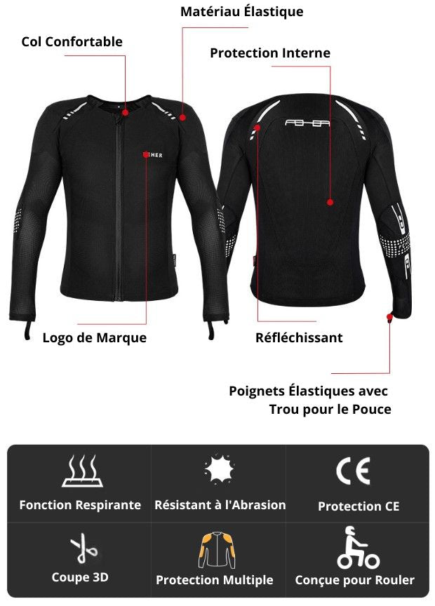 Gilet protection moto été route - EvoShield Femme - LE PRATIQUE DU MOTARD