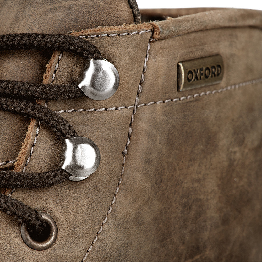 Bottes Moto Homme Oxford Hardy — Cuir Imperméable Style Casual, Marron