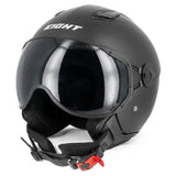 Aviator motorcycle helmet - S779 LEOV Matt Black
