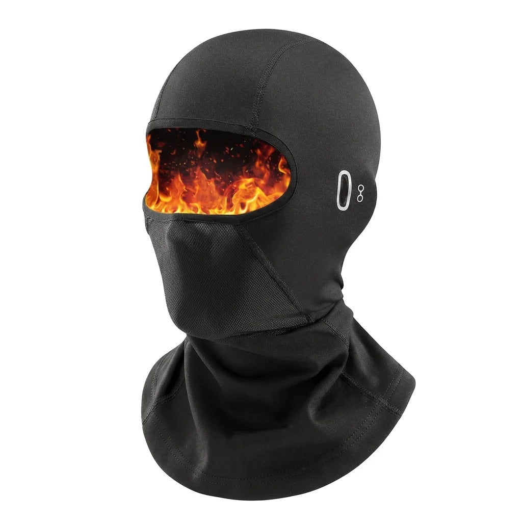 Cagoule Moto Hiver Polaire Anti-Buée – Compatible Lunettes — Noir