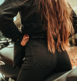 Veste Surchemise Moto Femme Noire — Aramide & Protections CE | VALA™