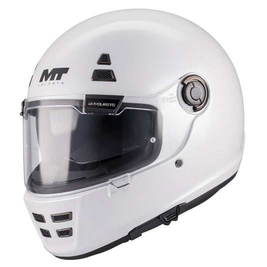 Casque moto Intégral vintage | MT JARAMA BLANC NACRE
