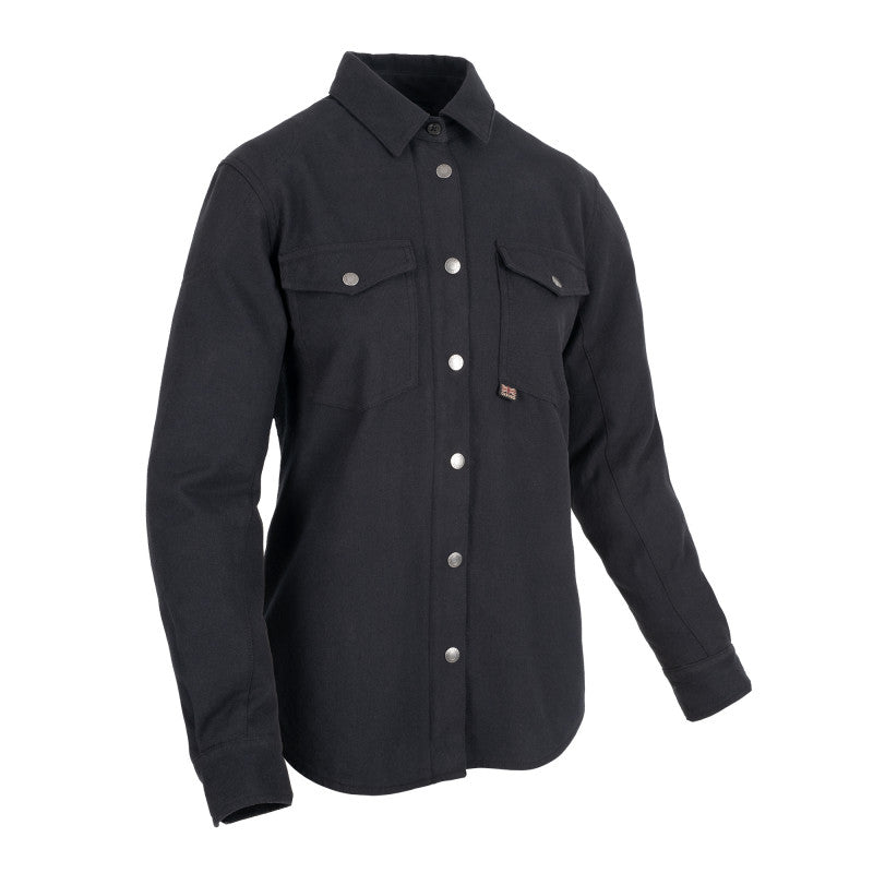 Veste Surchemise Moto Femme Noire — Aramide & Protections CE | VALA™