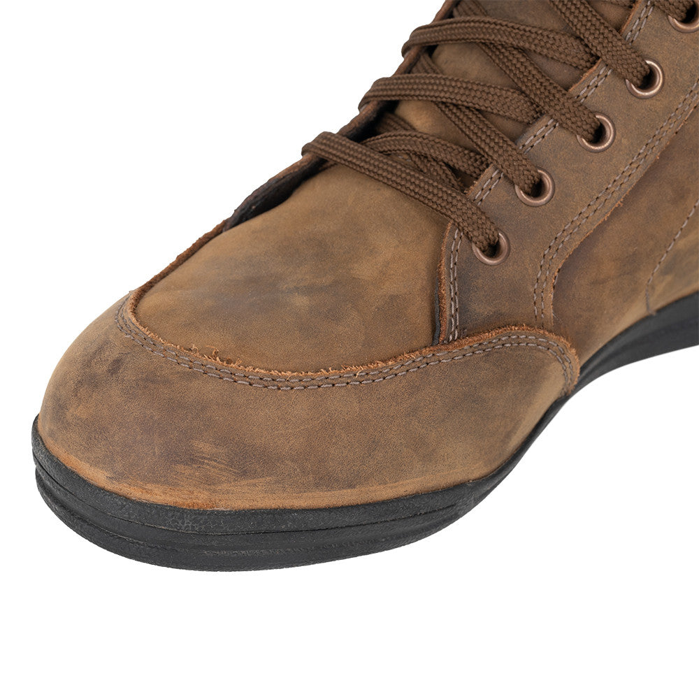 Bottes Moto Homme Oxford Kickback — Cuir Imperméable Casual Montant, Marron