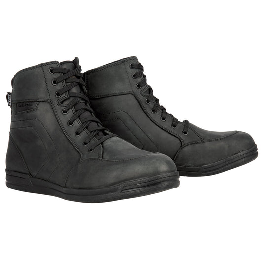 Bottes Moto Homme Oxford Kickback — Cuir Imperméable Casual Montant, Noir