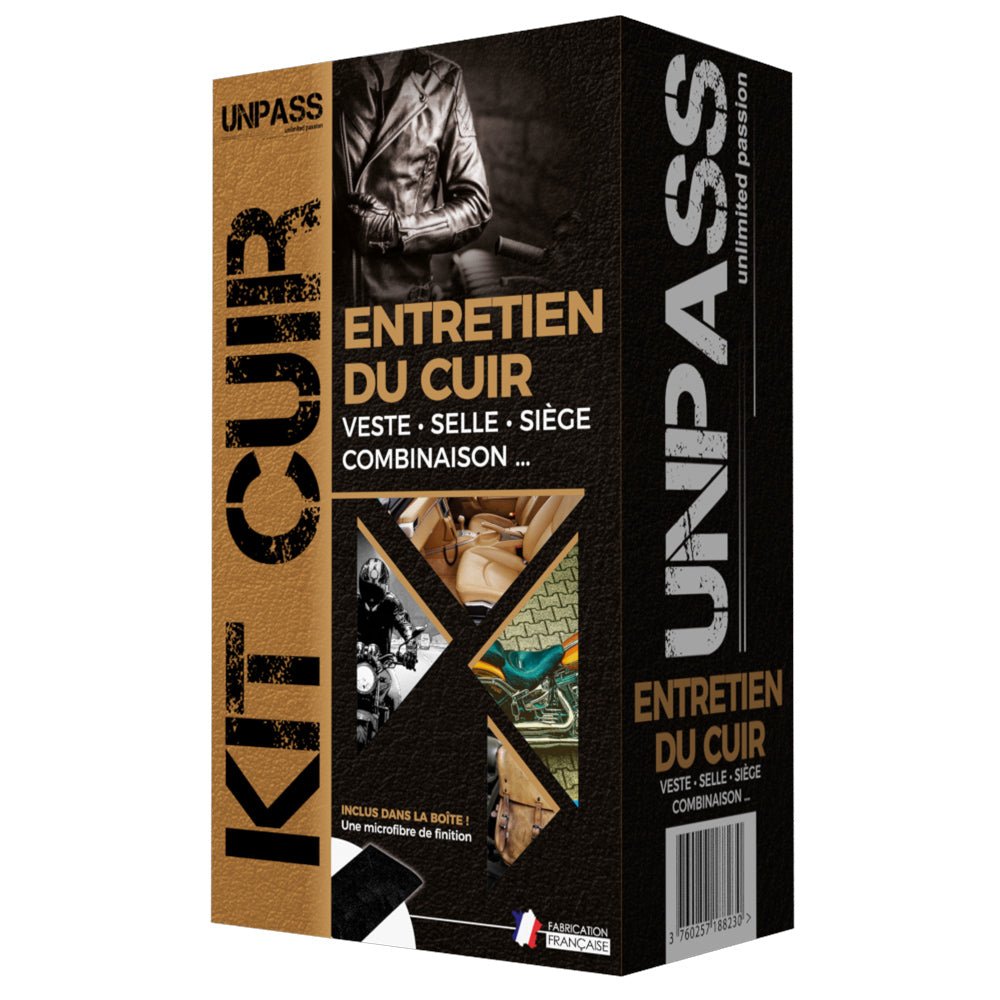 Kit Entretien Cuir – Nettoie et protége sans trace ni tache | Marque française - LE PRATIQUE DU MOTARD