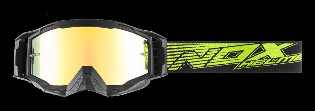 Masque moto cross noir mat et jaune fluo haute visibilité