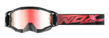 Masque moto cross noir mat et rouge, compatible tear-off