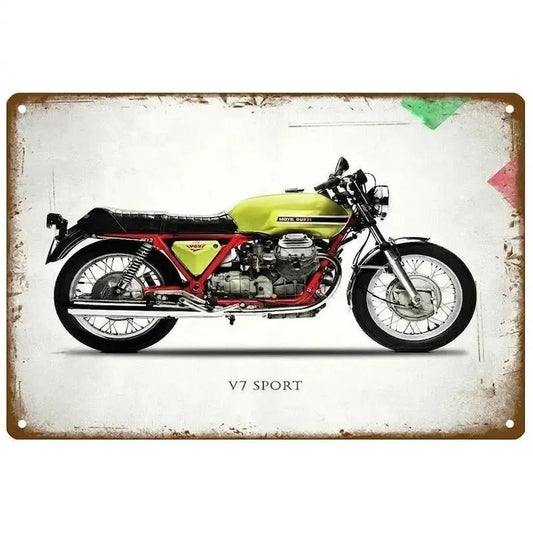 Plaque décorative métallique Moto Guzzi - LE PRATIQUE DU MOTARD