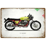 Plaque décorative métallique Moto Guzzi - LE PRATIQUE DU MOTARD