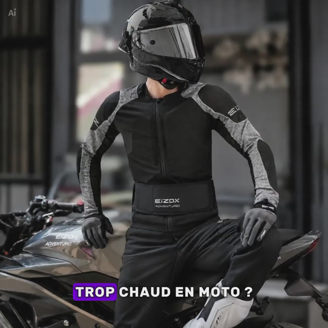 Gilet moto homme été — CE Niveau 2 + Ceinture Lombaire  | EIZOX™ ADVENTURE