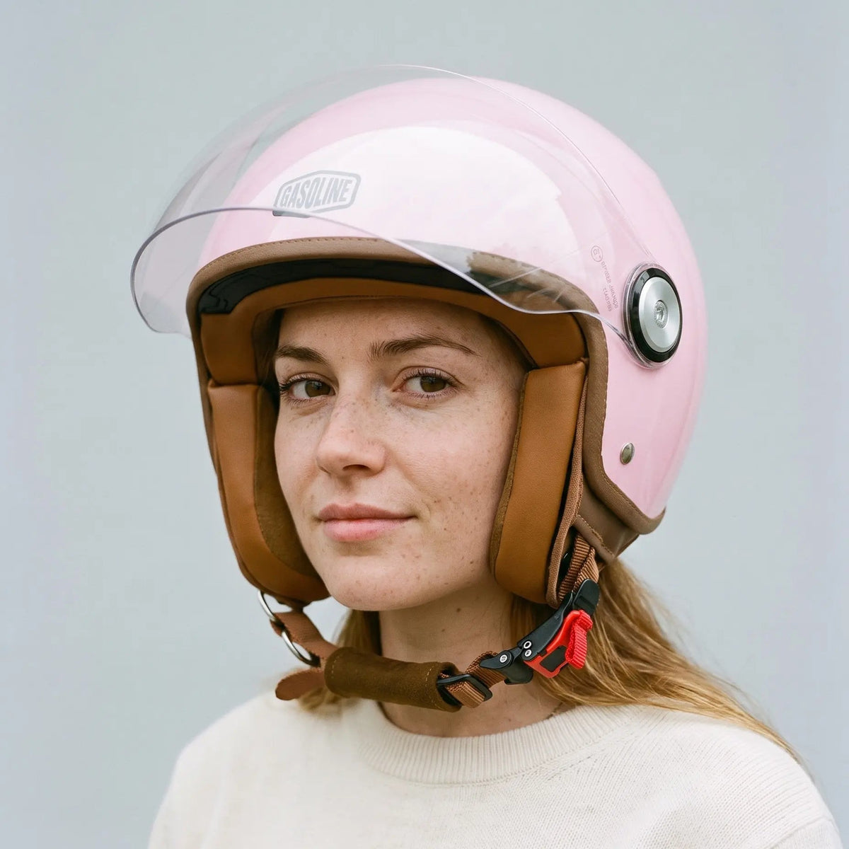 Casque Jet Moto Femme Rose Homologué ECE 22.06 — Taille XS - XL | GASOLINE S100 Octane — L’allure