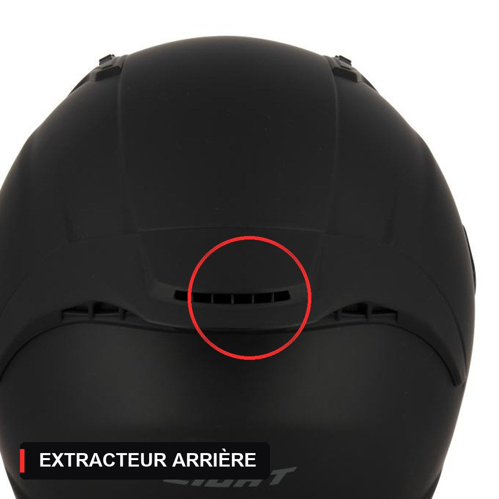 Casque intégral S443 Aero noir mat : extracteur d'air à l'arrière