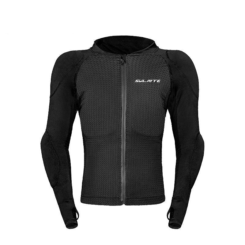 Veste moto homme AirFlow Defender noire posée à plat, vue de face