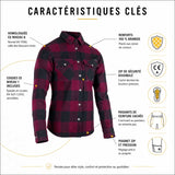 Veste Surchemise Moto Femme à Carreaux — Aramide & Protections CE | VALA™
