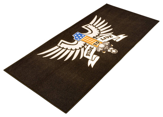 Tapis environnemental moto American Eagle 190x80cm pour garage, atelier et paddock