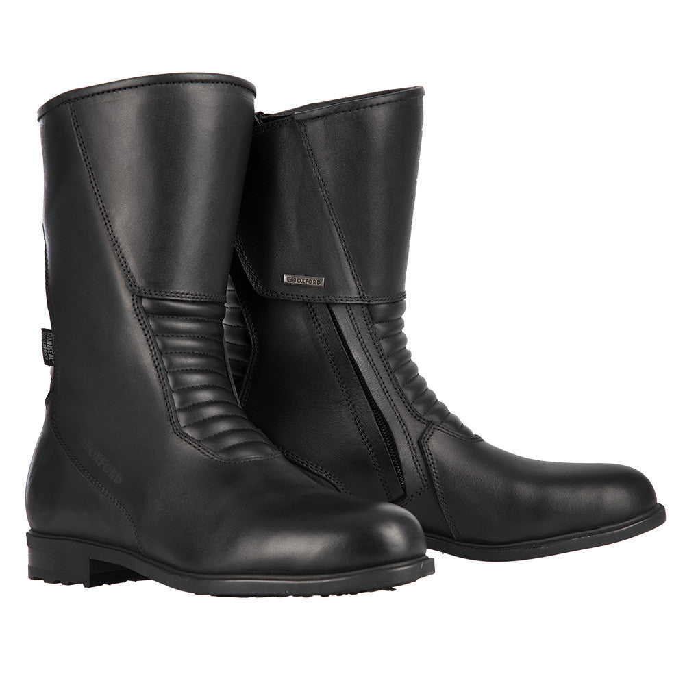 Bottes Moto Femme Oxford Valentina — Cuir Imperméable CE, Noir