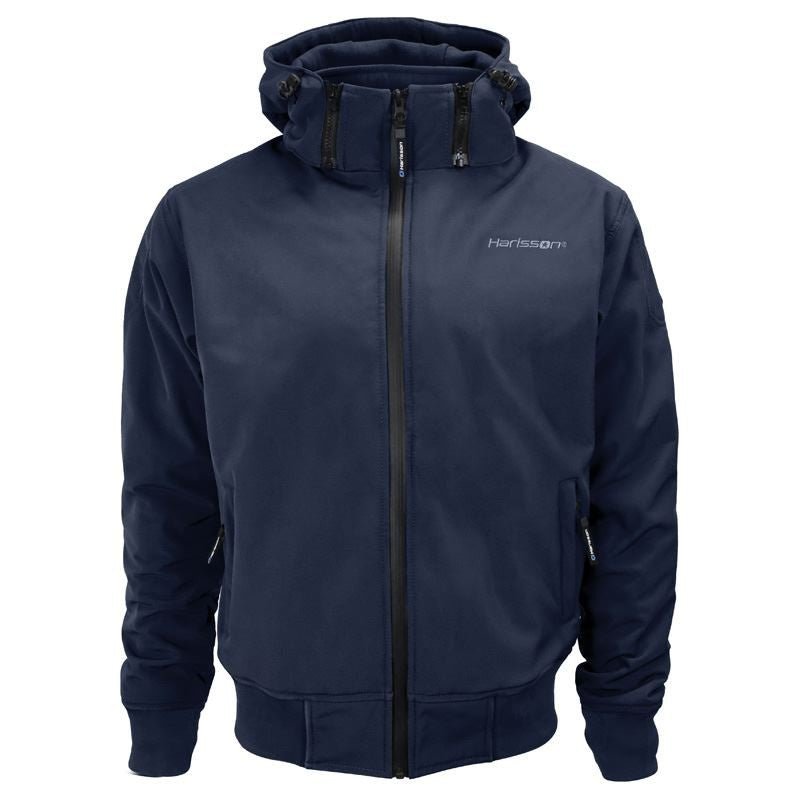 Veste Moto Softshell Homme Harisson Stewart Bleu CE - LE PRATIQUE DU MOTARD