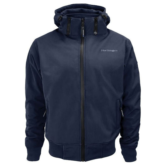 Veste Moto Softshell Homme Harisson Stewart Bleu CE - LE PRATIQUE DU MOTARD