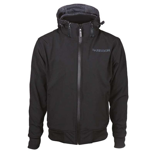 Veste Moto Softshell Homme Harisson Stewart Noir CE - LE PRATIQUE DU MOTARD