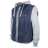 Veste Moto Coton Chiné Homme Harisson West Side II Bleu/gris CE - LE PRATIQUE DU MOTARD