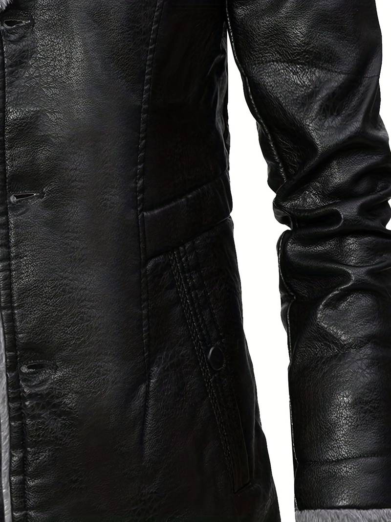 Manteau homme col fourrure- Noir - LE PRATIQUE DU MOTARD